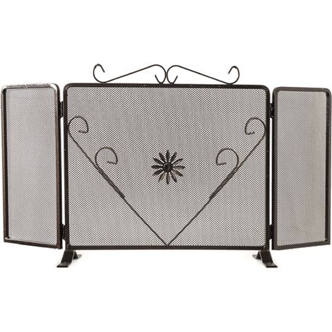 PARASCINTILLE FERRO BATTUTO "DECORO FIORE" 3ANTE 110X60CM (682.C)