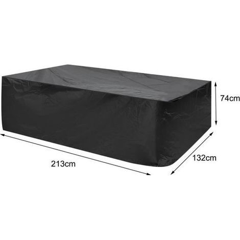 (Schwarz) LESHP Wasserdichte Gartentischabdeckung – 213 x 132 x 74 cm – 420D Oxford-Gewebe (1/4)