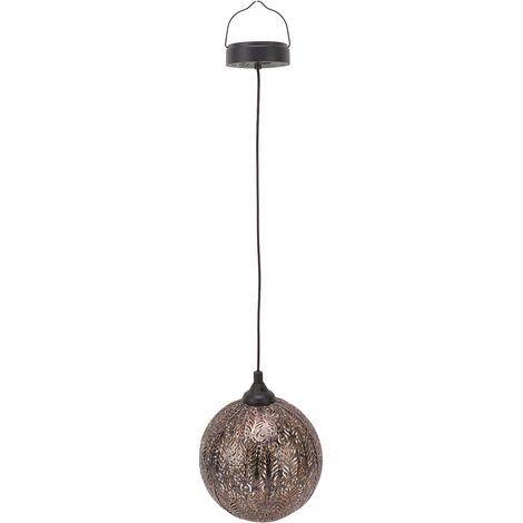 Lanterne solaire de 15 cm, suspension lumineuse LED ronde en forme d'épi de blé pour allées et cours de jardin. (1/5)