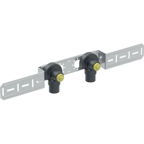 Geberit FlowFit Anschlusswinkel 90° vormontiert, zweifach, abgesetzt, gedämmt, DN 12, dø 16 mm, 619.639.00.1
