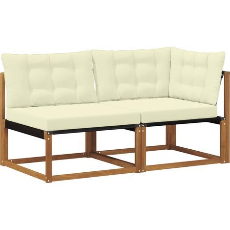 Maison Exclusive - Mittel- und Ecksofa mit Kissen 2 Stück Natur (1/5)