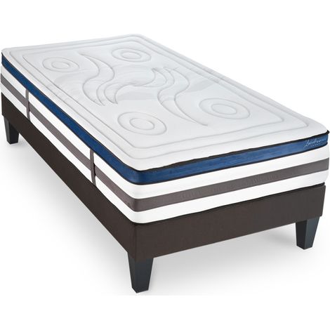 Ensemble Matelas Quintessence accueil mémoire de forme - 30cm + sommier - 80x200 cm (1/5)