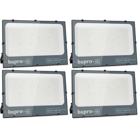 Lot de 4 Projecteur LED Exterieur 600W, Super Lumineux 60000LM Spot LED Extérieur 3000K Blanc Chaud, IP66 Étanche  Idéal Pour Patio, Terrasse, Cour, Jardin, Garage