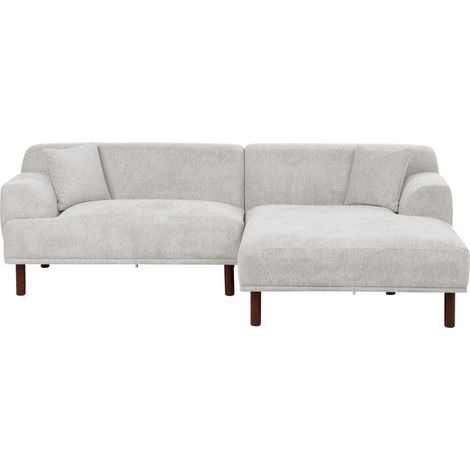 Corner Sofa 3 Seater HOLT Fabric Light Grey Left Hand (1/5)