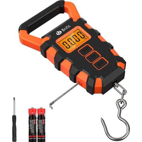 Balance de pêche numérique, balance électronique avec règle, balance de pêche numérique avec crochet de suspension avec ruban à mesurer, balance numérique pour bagages avec écran LCD (1/5)