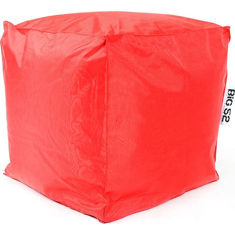 Pouf Cube Intérieur, Déhoussable, Salon, Chambre, Rouge BiG52 (1/5)
