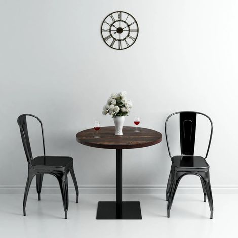 vidaXL Tavolo Bistrot in MDF e Acciaio Rotondo 80x75 cm Cenere