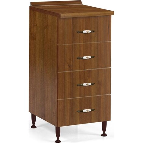 Cassettiera 4 cassetti 40x50x85H colore noce antico