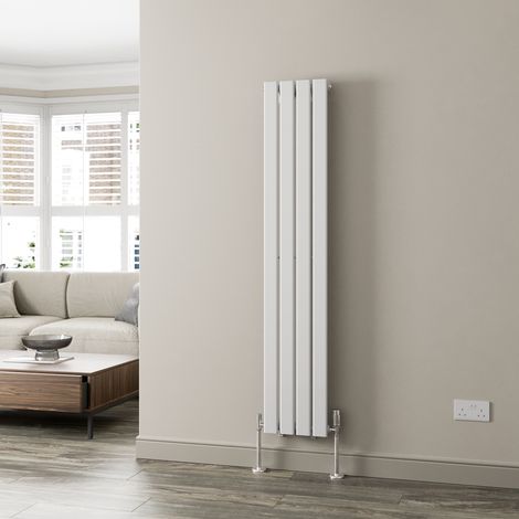 White Flat Panel Designer Radiator Vertical Horizontal 1600 x 300mm Single Panel