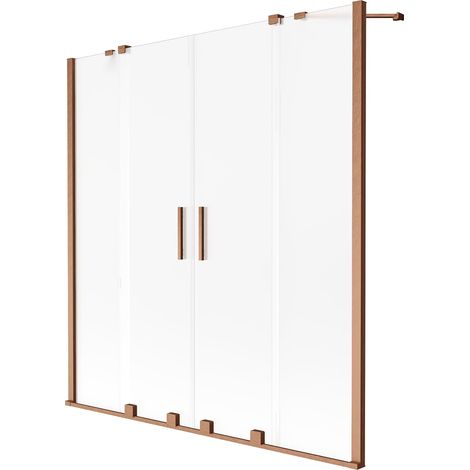 Mexen Velar Duo mampara de bañera corredera de 2 hojas 160 x 150 cm, escarcha, cobre cepillado - 896-160-000-32-65 (1/2)