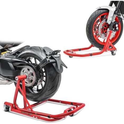 Set Béquille anteriore + posteriore per Ducati Hypermotard 950/SP 19-25 rosso MX1
