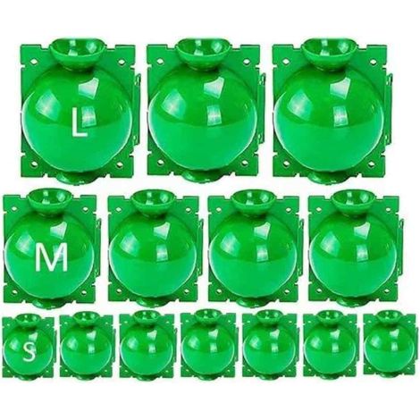 Boite Enracinement - Boule Propagation Plantes - Marcottage Aerien S M L - Diametre 5 8 12 Cm - Vert - 14 Pieces (1/5)