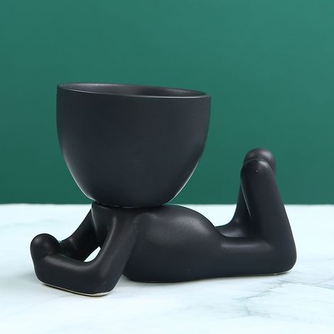AIDUCHO Vase Exterieur Pot De Fleur En Résine Humanoïde Fleur Séché Décoration De Jardin Vase Vintage Visage Sculpture Cache-Pot Bureau Décor À La Maison Cadeau Fleurs Créatif Vase (A) (1/4)
