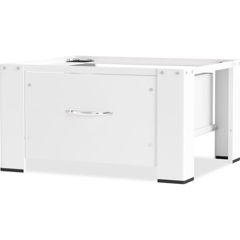 Hengda Piedistallo per lavatrice con cassetto. fino a 150 kg in acciaio bianco (1/5)