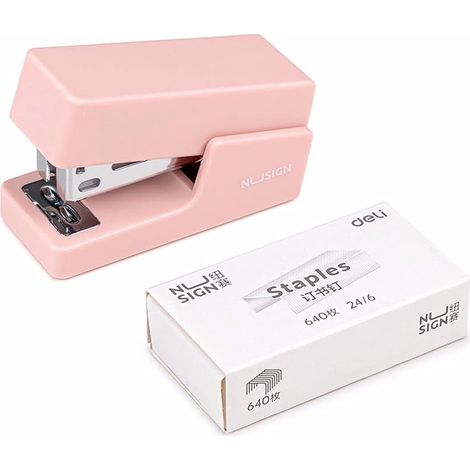 Agrafeuse Mini - 24/6 Et 26/6 - Pour Bureau Et Scolaire - Capacité 20 Feuilles - Plastique Résistant - Métal - 1 Pièce (1/5)
