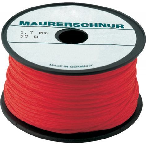 Cordeles albañil PE 1,0mm 100m rojo Overmann