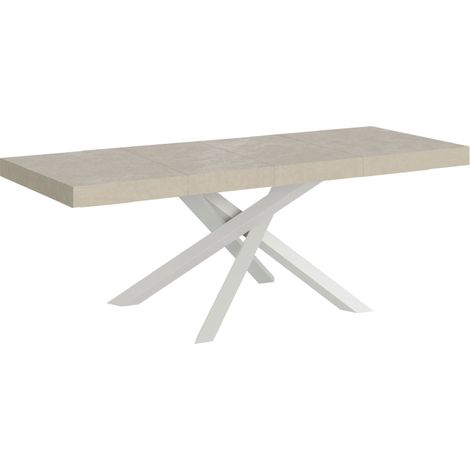 Tavolo Allungabile 160-264x90x77 cm Volantis Premium Cashmere Telaio Bianco (1/4)