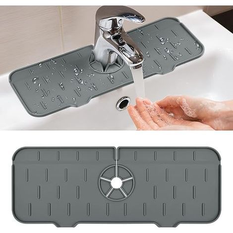 bac d'égouttage pour robinet, tapis d'égouttage en silicone pour robinets d'évier, tapis de séchage (1/4)