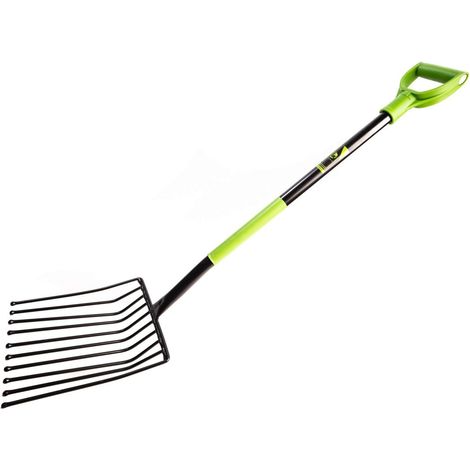 KOTARBAU Heuforke Fourchette à pommes de terre 10 dents avec manche en métal 120 cm