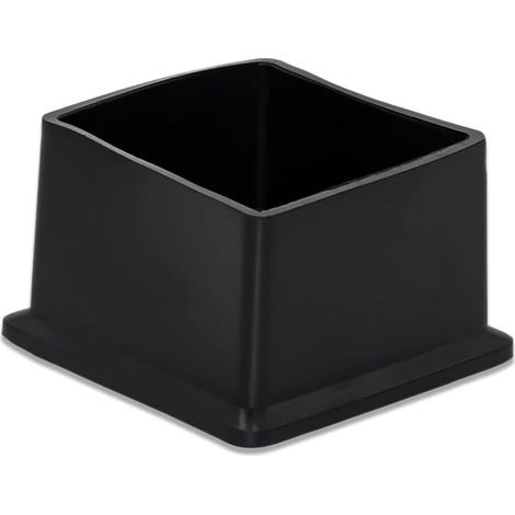 Noir.Lot de 4 Capuchons carrés pour Pieds de Chaise, de Table, de Chaise, de Sol, de Protection de Sol, en PVC Non marquant, 60 mm x 60 mm (6,0 x 6,0 cm) (1/5)