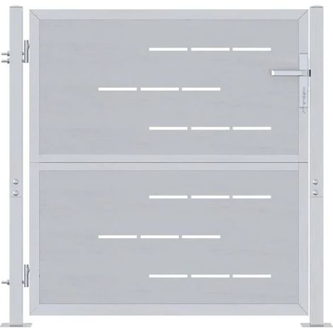Portail de jardin argenté, 85 x 97 cm, acier inoxydable