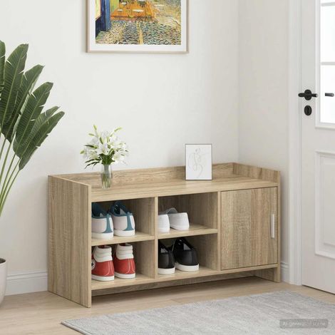 vidaXL Cabinet à chaussures avec porte Chêne Sonoma 100 x 39,5 x 51 cm (1/5)