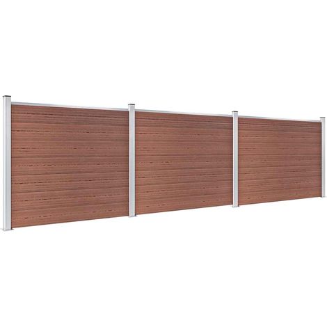 Maison Exclusive - Zaunelement Set WPC 526x146 cm Braun (1/5)