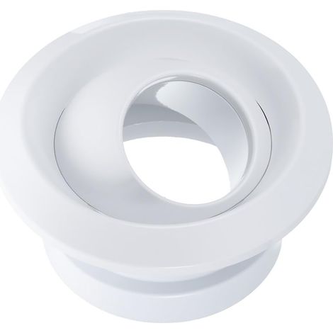 Cache-bouche d'aération ronde de 4 pouces, diffuseur à buse orientable (type « Ball Jet ») — Grille de ventilation blanche en ABS pour plafond ou soffite (salle de bain, cuisine, salon, systèmes CVC)
