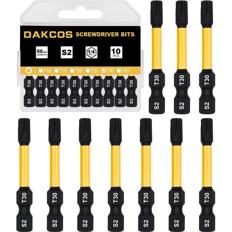 Bit long, embout Torx T30, embouts vissage à choc pour tournevis (1/4)