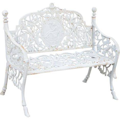 Cast iron bench 105x62x90 cm Garden bench Outdoor sofa Liberty bench with armrests 2-seater chair Iron bench (1/5)