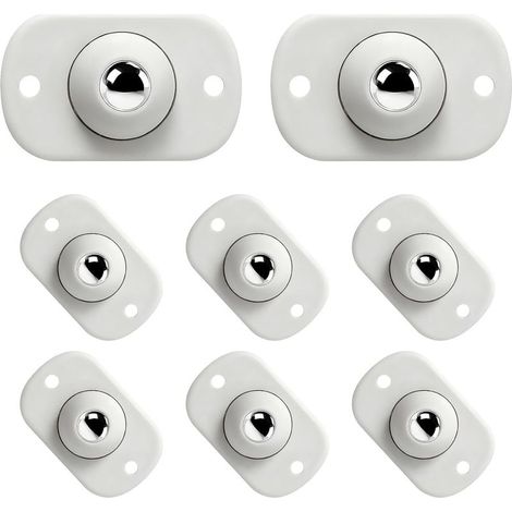 8 Pièces Mini-Roulettes Auto-Adhésives – Roulettes Pivotantes 360° pour Petit Électroménager Portée Jusqu'à 18kg Blanc pour Meubles & Maison (1/5)