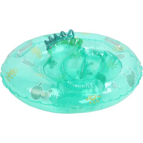 Bouée gonflable enfant en PVC vert cactus mignon avec siège et double poignée (1/5)