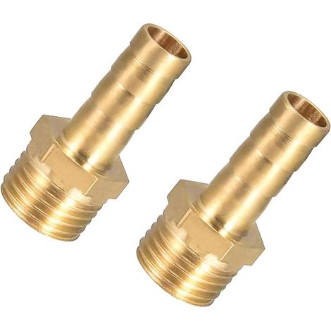 2pcs 6mm Connecteur de Coupleur Raccord Tuyau Barbelé en Laiton avec Raccord de Mamelon Filetage Mâle BSP 1/4 Pouce pour Air Eau Carburant Gazole (1/5)