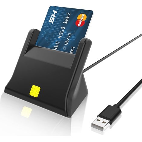 Lecteur Carte Identité Lecteur Carte Puce USB LED État Alimentation Prend Charge Cartes Puce CAC Banque IC Carte Santé Windows (1/5)