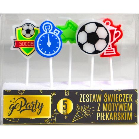 Juego de velas de cumpleaños con temática de fútbol