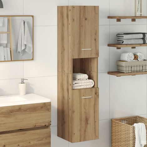 vidaXL Mobile Pensile Bagno Rovere Artigianale 30x30x130cm