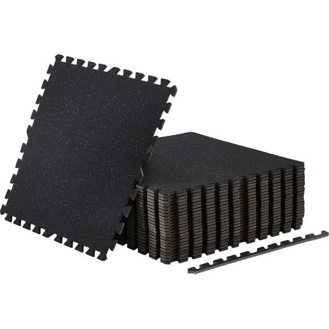 Mophorn Esterilla de rompecabezas con 24 piezas de 610 x 610 x 10 mm, suelo de goma EVA de alta densidad para gimnasio, colchoneta de ejercicios con diseño de puntos azules y resistente a impactos (1/5)