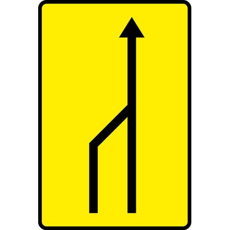 Señal reflectante de reducción de carril por la izquierda (2 a 1) SEKURECO 60 x 90 cm (1/3)