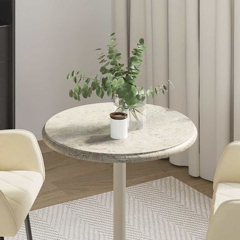 Plateau de table Design Moderne, Dessus de table de salle à manger, Gris Ø50x2,5 cm Marbre OIB9226E (1/5)