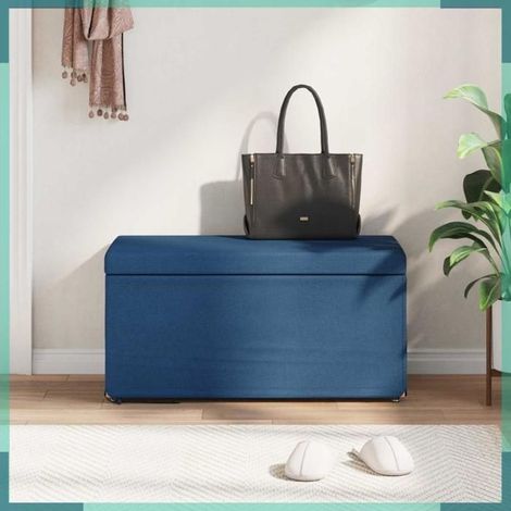 876778 Tabouret Bleu 81 x 41 x 40 cm Tissu et bois stratifié (1/5)