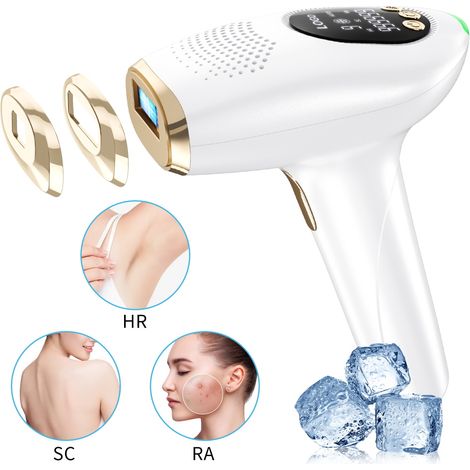 Épilateur Lumière Pulsée, Laser Lumière pulsée 990000 Flashes, 1200NM Longueur d'onde, Indolore pour Le Corps Entier Épilateur Laser pour Hommes, Femmes, Corps, Ascelle, Gambe Sensibili