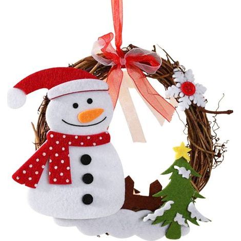 Mini guirlande de brindilles de Noël à suspendre, décoration de couronne, Père Noël, bonhomme de neige, ours, renne, décoration de sapin de Noël (1/5)