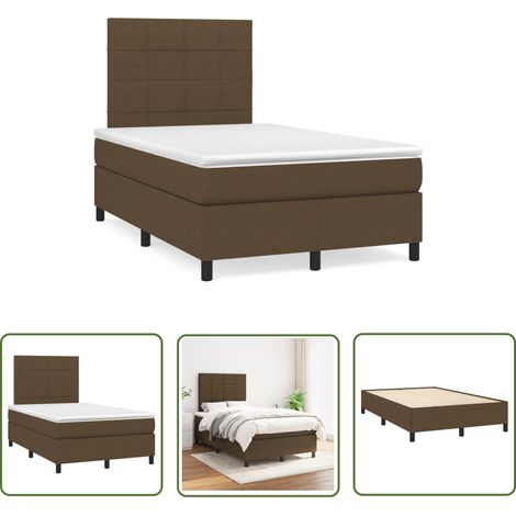 The Living Store Boxspringbett mit Matratze Dunkelbraun 120x190 cm Stoff - Boxspringbett - Doppelbett - Bettenrahmen - Matratze - Nachttisch (1/5)