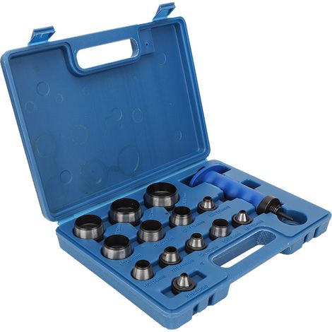 Kit de 14 emporte-pièces creux pour le bricolage en cuir et la fabrication de ceintures (5 à 35 mm) avec boîte en plastique. (1/5)