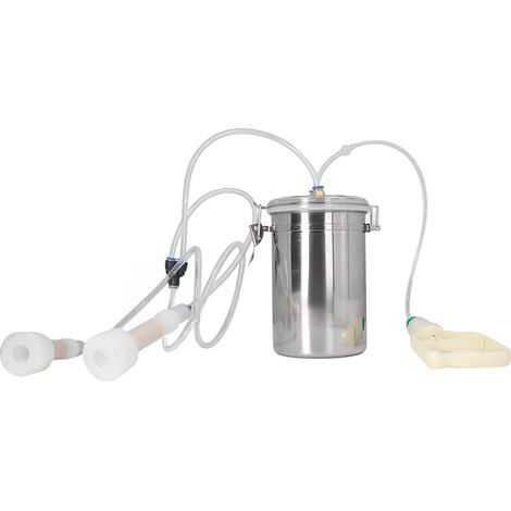 Trayeuse manuelle 2000ml, kit portable avec bidon inox, économie d'effort, régulation précise, pour ferme et laiterie. (1/5)