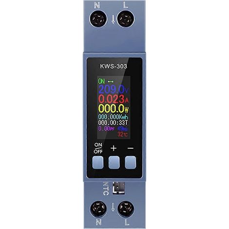 Wechselstrom-Voltmeter, Amperemeter, Wattmeter, DIN-Schienenmontage, Energiezähler (1/5)