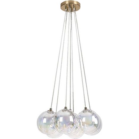 Suspension ROSEHIP G9 7x MAX 25W métal champagne, verre multicolore H: 150cm Ø45cm dimmable (1/5)