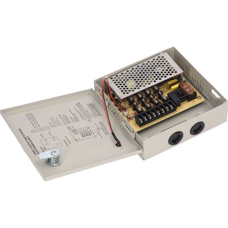 Alimentation Secteur 4 Sorties 12V 3A pour Système de Sécurité CCTV avec Boîtier Antivol Métallique 100-240V (1/5)