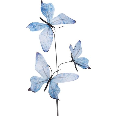 Branche Décorative avec Papillons en Textile Bleu pour Décoration Intérieure 10x10x65 cm - PANGIVO (1/2)