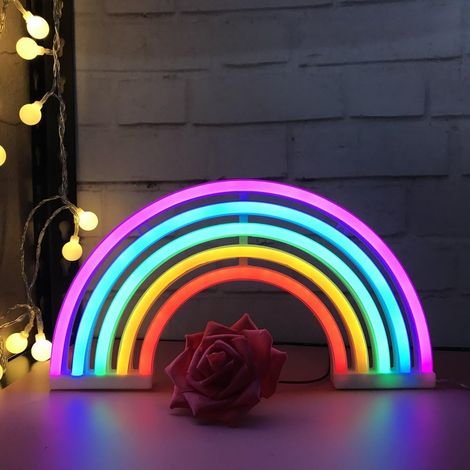 Bordure lumineuse arc-en-ciel pour enfants – Cadeau : Bordure de décoration LED pour décoration d'intérieur, de chambre, d'accessoires de cuisine, de fête et de fête – Utiliser la batterie ou via USB (1/5)